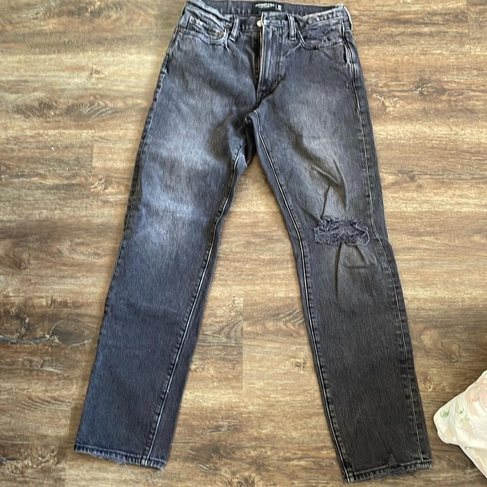 Abercrombie black jeans 90’s straight vintage stretch 29W 32L